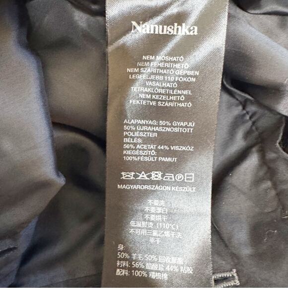 Nanushka Juliet Wool Houndstooth Pants Grey Size S Wool Blend - Picture 13 of 16